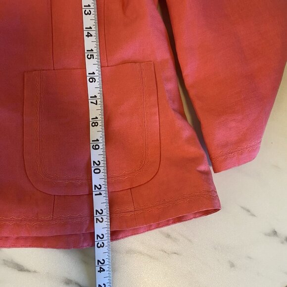 Sigrid Olsen Womens Linen Jacket Coral Pink Lined Blazer Size 16 Office Career - Picture 14 of 14